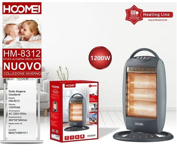 Stufa Alogena oscillante 1200w